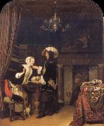 Frans van Mieris The Gentleman in the shop oil painting reproduction